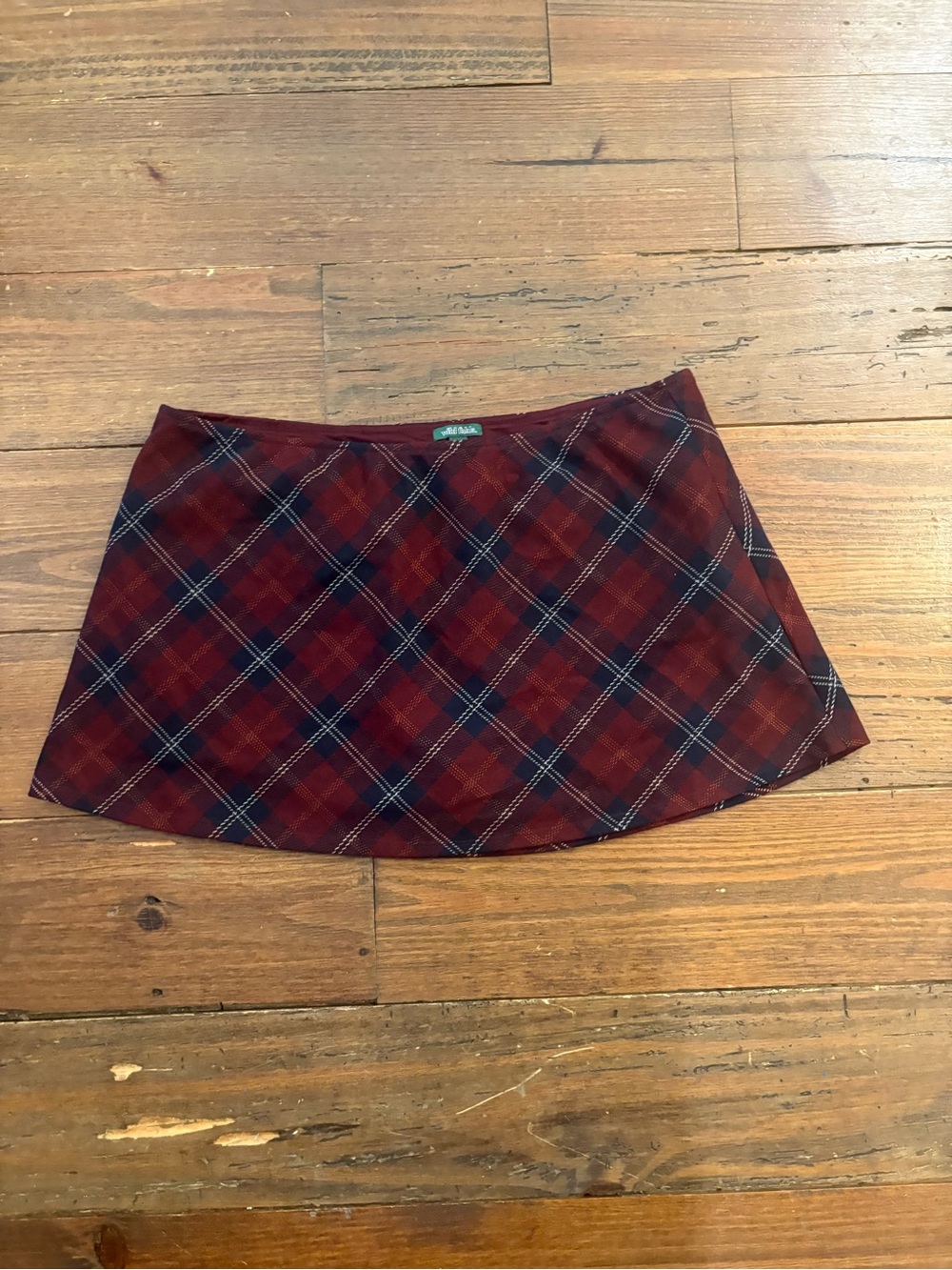 wild fable Burgundy Plaid Mini Skirt